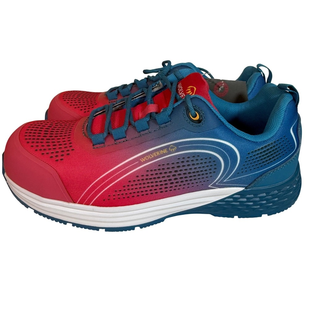 Wolverine Dash Low CT Womens 9 Watermelon Blue Composite Toe Work Shoes W080090